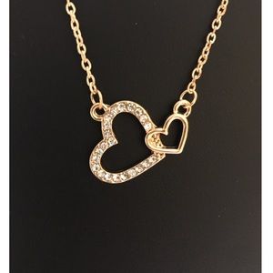Gold Love Heart Necklace Gold Plated New